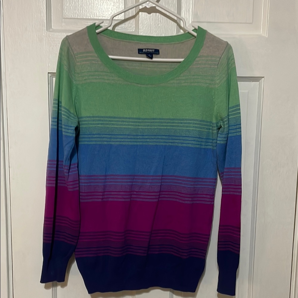 Old Navy Cotton Multicolor Striped Sweater